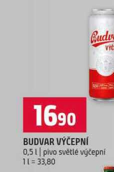 BUDVAR VÝČEPNÍ 0,5l pivo světlé výčepní