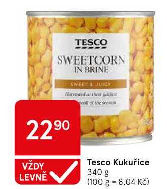 Tesco Kukuřice, 340 g