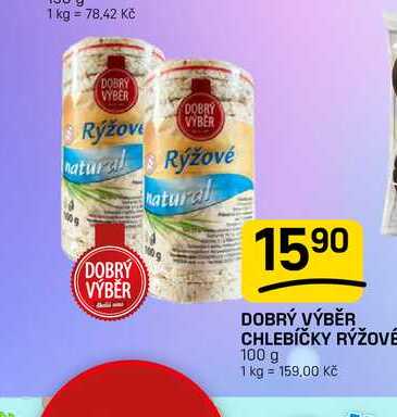 DOBRÝ VÝBĚR CHLEBÍČKY RÝŽOVÉ 100 g