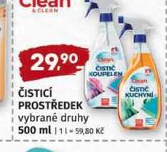 ČISTICÍ PROSTŘEDEK vybrané druhy 500 ml