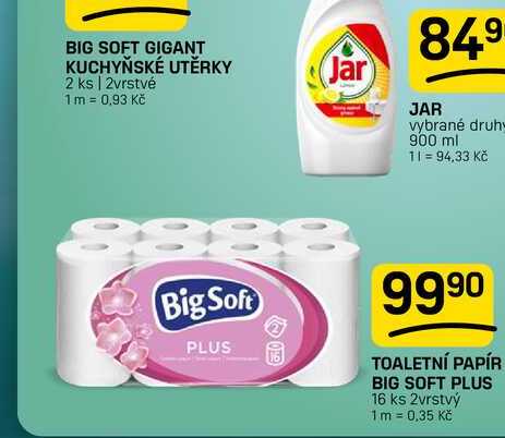 TOALETNÍ PAPÍR BIG SOFT PLUS 16 ks 2vrstvý