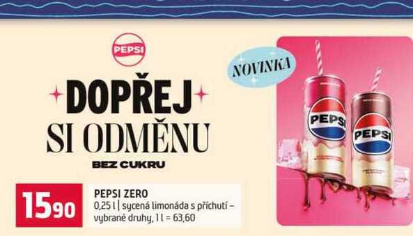 PEPSI ZERO 0,25l sycená limonáda s příchutí vybrané druhy