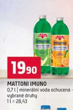 MATTONI IMUNO 0,7l minerální voda ochucená vybrané druhy