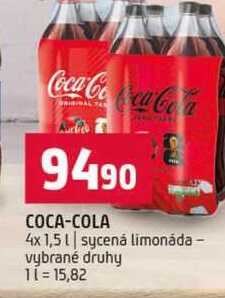 COCA-COLA 4x 1,5l sycená limonáda vybrané druhy