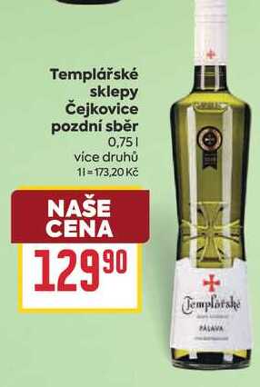 Templářské sklepy Čejkovice pozdní sběr 0,75l