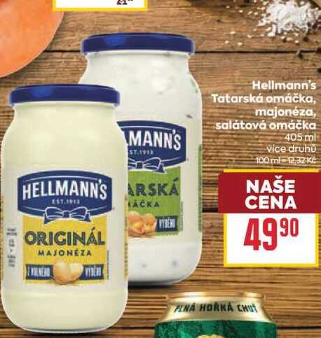 Hellmann's Tatarská omáčka, majonéza, salátová omáčka 405 ml 