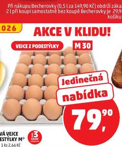 Čerstvá vejce z podestýlky M 30ks