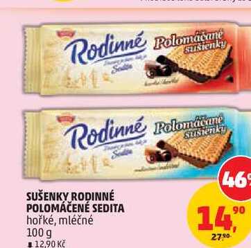 SUŠENKY RODINNÉ POLOMÁČENÉ SEDITA hořké, mléčné 100 g