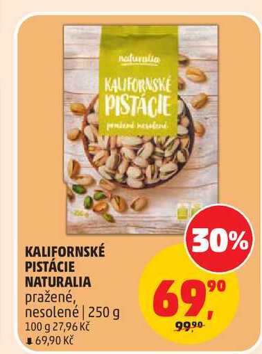 KALIFORNSKÉ PISTÁCIE NATURALIA pražené, nesolené | 250 g