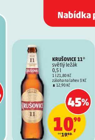 KRUŠOVICE 11 světlý ležák 0,5l