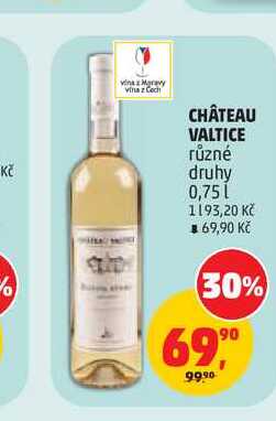 CHÂTEAU VALTICE různé druhy 0,75l