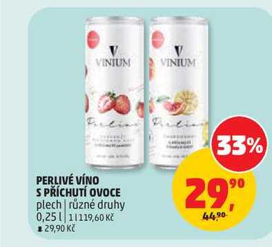 PERLIVÉ VÍNO S PŘÍCHUTÍ OVOCE plech, 0,25l