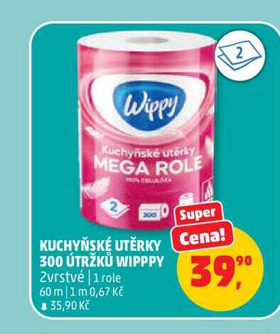 KUCHYŇSKÉ UTĚRKY 300 ÚTRŽKŮ WIPPPY 2vrstvé