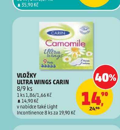 VLOŽKY ULTRA WINGS CARIN 8/9 ks