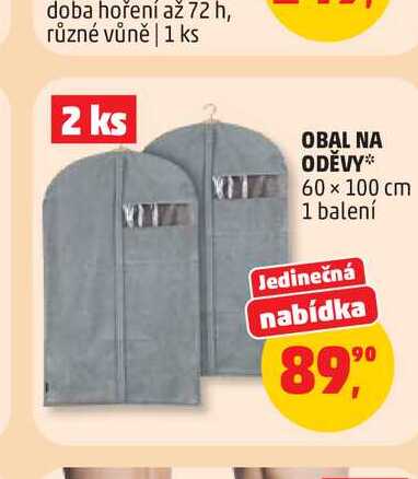 OBAL NA ODĚVY* X60x100 cm 1 balení