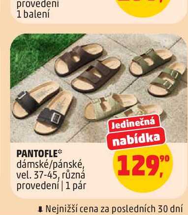 PANTOFLE* dámské/pánské, vel. 37-45, různá provedení | 1 pár