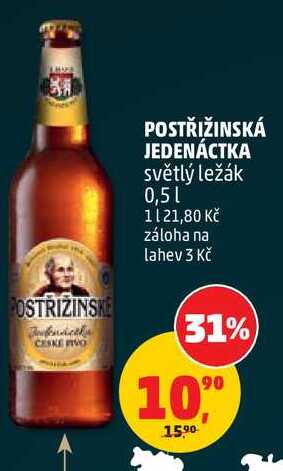 POSTŘIŽINSKÁ JEDENÁCTKA světlý ležák 0,5l