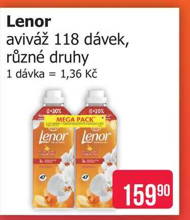 Lenor aviváž 118 dávek, různé druhy