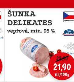 ŠUNKA DELIKATES vepřová, min. 95 % 100g