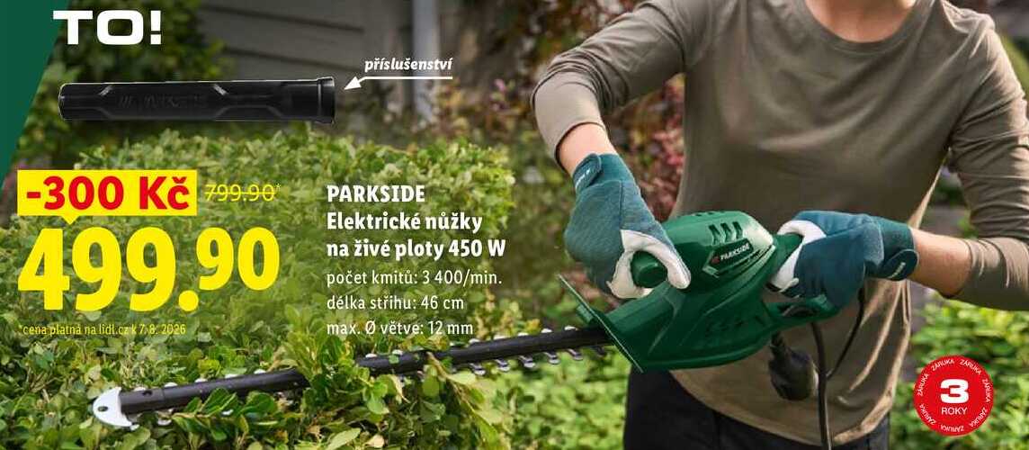 PARKSIDE Elektrické nůžky na živé ploty 450 W