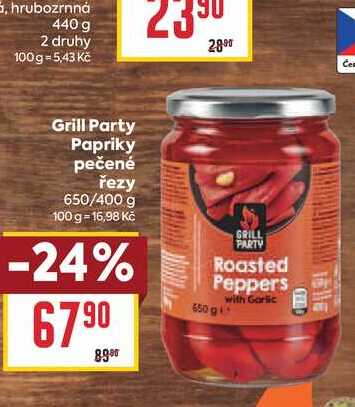 Grill Party Papriky pečené řezy 650/400 g