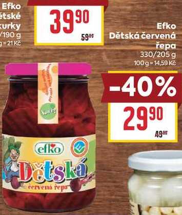 Efko Dětská červená řepa 330/205 g