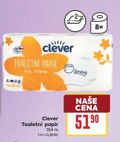 Clever Toaletní papír 184 m  