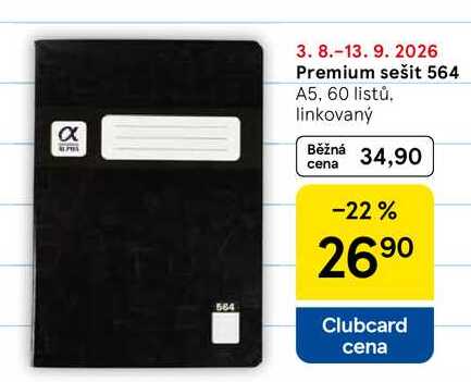 Premium sešit 564, A5, 60 listů, linkovaný