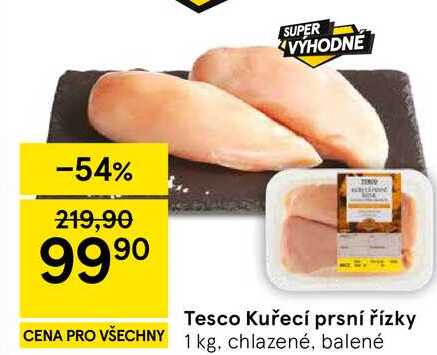 Tesco Kuřecí prsní řízky, 1 kg