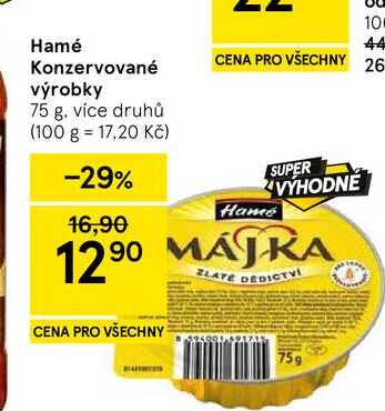 Hamé Konzervované výrobky, 75 g, více druhů