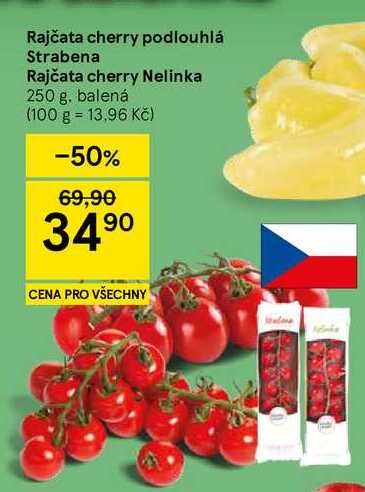Rajčata cherry podlouhlá, 250 g