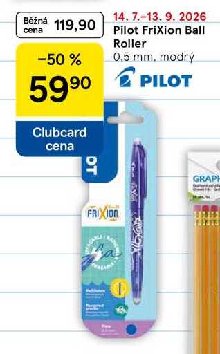 Pilot Frixion Ball Roller, 0.5 mm. modrý