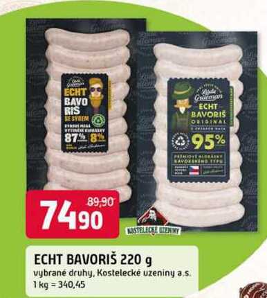 ECHT BAVORIŠ 220 g vybrané druhy