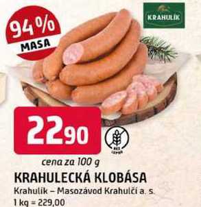 KRAHULECKÁ KLOBÁSA 100g