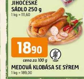 MEDOVÁ KLOBÁSA SE SÝREM 100 g