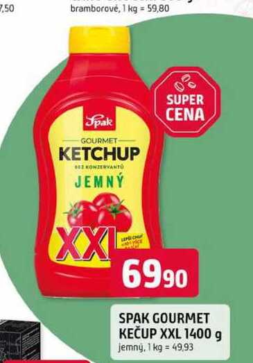 Spak Kečup jemný 1400g