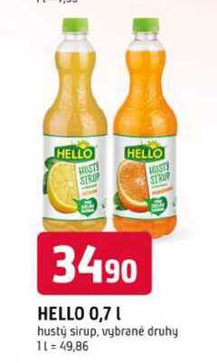 HELLO 0,7l hustý sirup