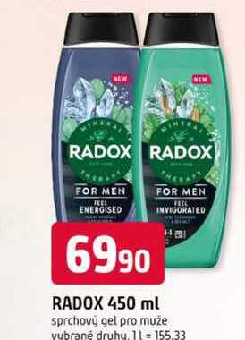 RADOX 450 ml sprchový gel pro muže vybrané druhy