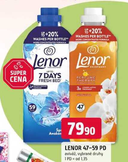Lenor 47-59 PD aviváž, vybrané druhy