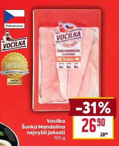 Vocilka Šunka Mandolina nejvyšší jakosti 100 g