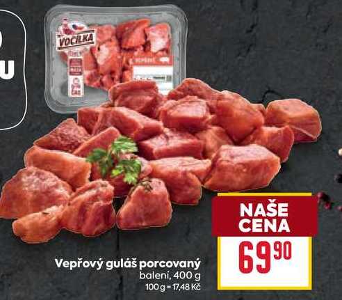 Vepřový guláš porcovaný balení, 400 g