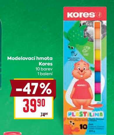 Modelovací hmota Kores 10 barev 1 balení 