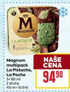 Magnum multipack La Pistache, La Peche 3x 90 ml 
