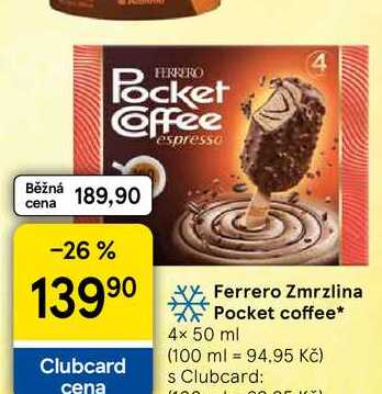 Ferrero Zmrzlina Pocket coffee, 4× 50 ml