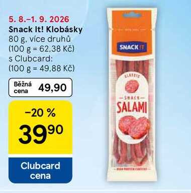 Snack It! Klobásky, 80 g 