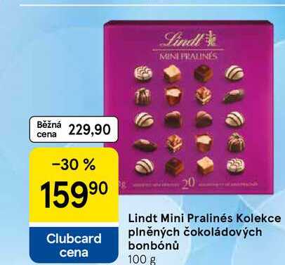 Lindt Mini Pralinés Kolekce plněných čokoládových bonbónů, 100 g