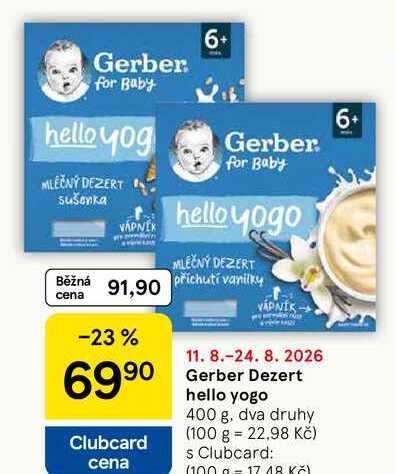 Gerber Dezert hello yogo, 400 g