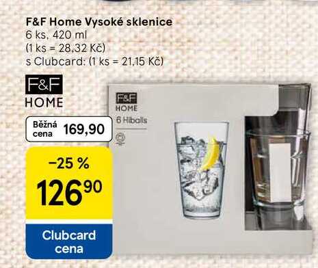 F&F Home Vysoké sklenice 6 ks, 420 ml