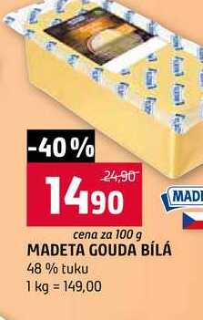 MADETA GOUDA BÍLÁ 48 % tuku 100g