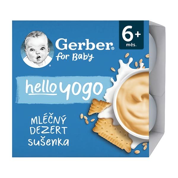 Gerber hello yogo mléčný dezert s příchutí sušenky 4x100g